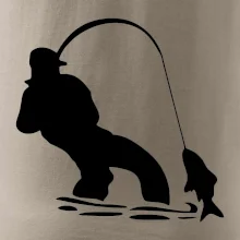 Rybář tahající rybu