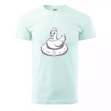 Kuře sedící na bitcoinovém hnízdě