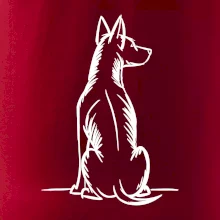 Pes kreslený zezadu