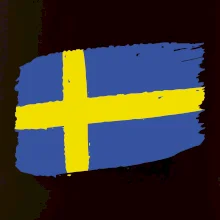 Švédsko vlajka štětkou