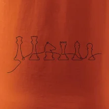 Šachové figurky v řadě - obrys