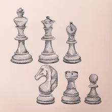 Šachové figurky kreslené