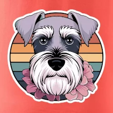 Knírač - fenka a květiny