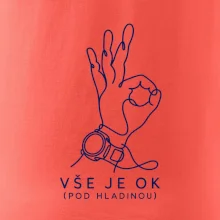 Vše je ok potápěčský signál rukou kreslený jednou linkou