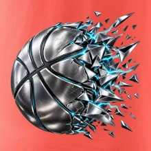 Kovový basketbalový míč s elektrickými střepy