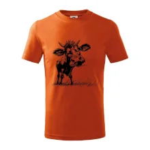 Černobílá karikatura kráva stojící