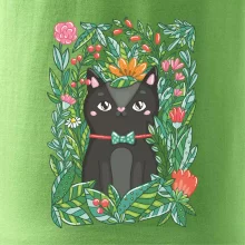 Kočka s květy malovaná