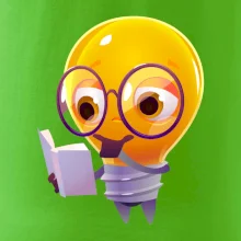 Žárovka přemýšlí nad knihou