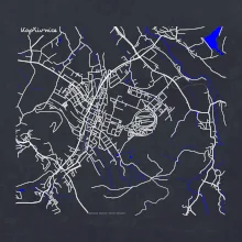 Kopřivnice - Mapa s vodními toky