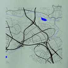 Praha - 14100 mapa s vodními toky