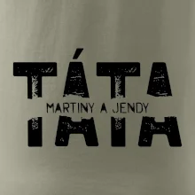 Černý nápis táta a jména dětí