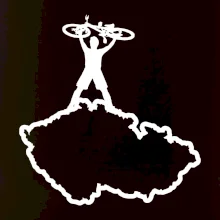 Mapa ČR - cyklista na prsou