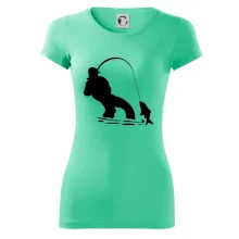 Rybář tahající rybu