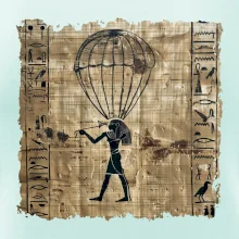 Egyptské hieroglyfy parašutista