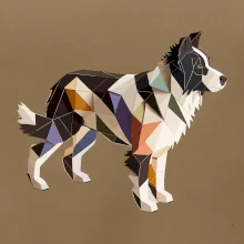 Border colie slepená z papíru