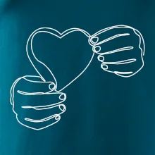 Ruka držící srdce  jedním tahem