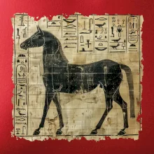 Egyptské hieroglyfy kůň