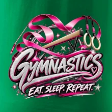 Gymnastická stuha a kruhy eat sleep repeat