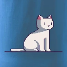 Kočka bílá pixel