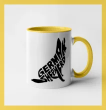 Německý ovčák sedící napis