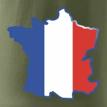 Francouzská vlajka mapa obrys