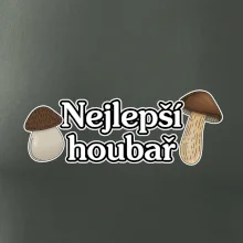Nejlepší houbař - nápis s houbama