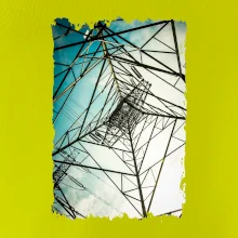 Barevné nebe - stožáry vysokého napětí