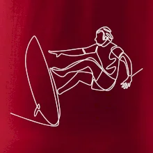 Surfař na vlně jedním tahem