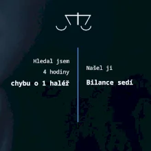 Hledání haléře bilance sedí