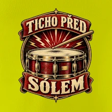 Ticho před sólem - vintage bubenický emblém