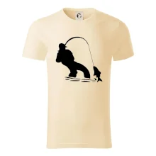 Rybář tahající rybu