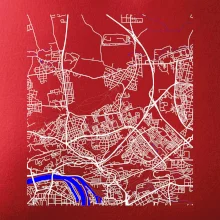 Praha 18200 - Mapa s vodními toky