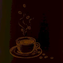 Hrnek plný čerstvé kávy