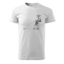 Kreslený rybář na pařezu