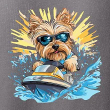 Yorkšírský teriér na vodním skútru