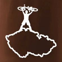 Mapa ČR - cyklista na prsou