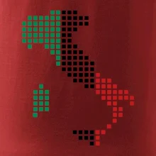 Itálie obrys vlajka