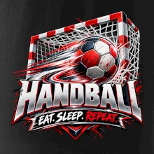 Házenkářský míč v brance eat sleep repeat