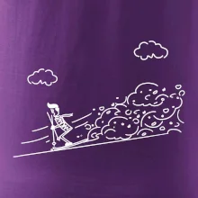 Kreslený lyžař na horách