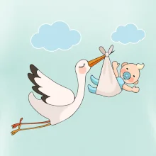 Čáp čekáme miminko - kluk