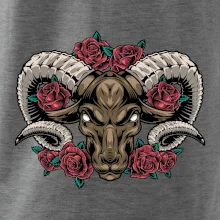 Hlava berana s růžemi