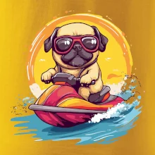 Mops na vodním skútru