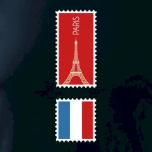 Paříž známka barevná
