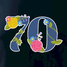 Květinové číslo kreslené - 70