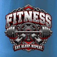 Fitness činka a závaží eat sleep repeat