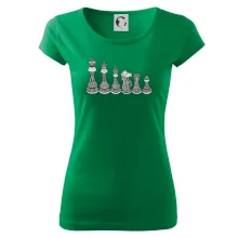 Šachové figurky v řadě - kreslené