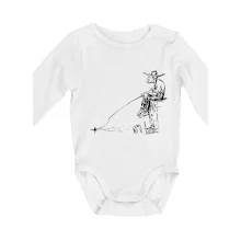 Kreslený rybář na pařezu