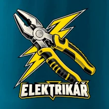 Elektrikář s bleskem a kleštěmi