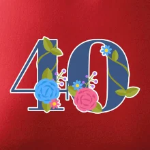 Květinové číslo kreslené - 40