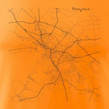 Černobílá mapa Znojmo